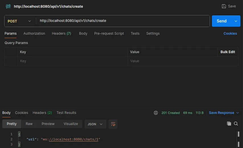 图片：Postman 创建聊天请求的屏幕截图